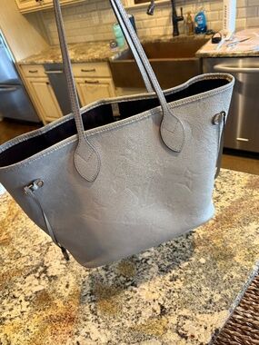 Louis Vuitton Neverfull MM Empreinte Leather Taupe w/ Pouch + Receipt